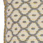 Artisan Hand Loomed Cotton Lumbar Pillow - Gray Yellow Stitching - 16"x48" Arcadia Home - Che Cose Belle