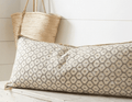Artisan Hand Loomed Cotton Lumbar Pillow - Gray Yellow Stitching - 16"x48" Arcadia Home - Che Cose Belle