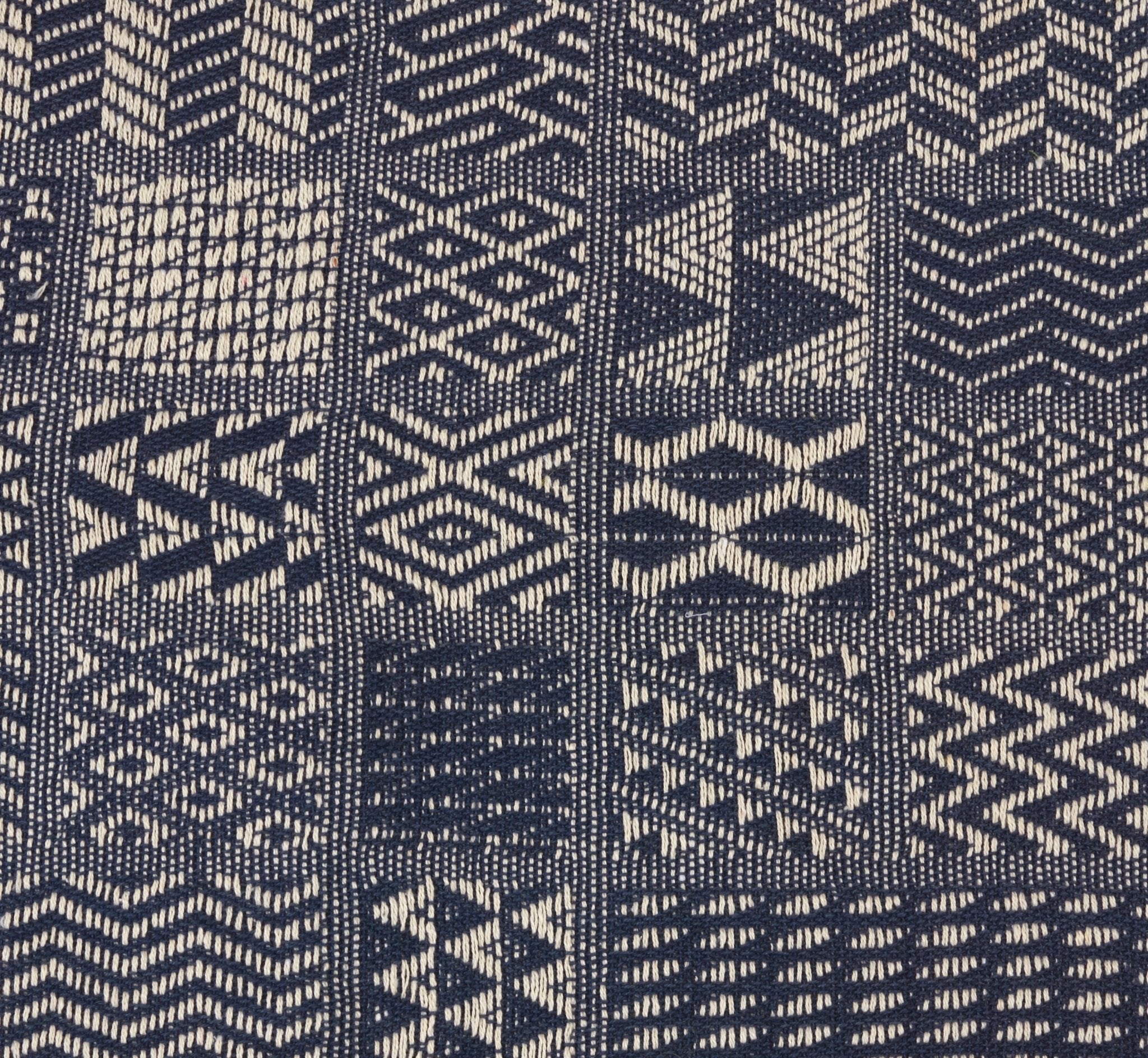 Artisan Hand Loomed Cotton Lumbar Pillow - Indigo Blocks - 16"x48" Arcadia Home - Che Cose Belle