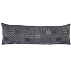 Artisan Hand Loomed Cotton Lumbar Pillow - Indigo Blocks - 16"x48" Arcadia Home - Che Cose Belle