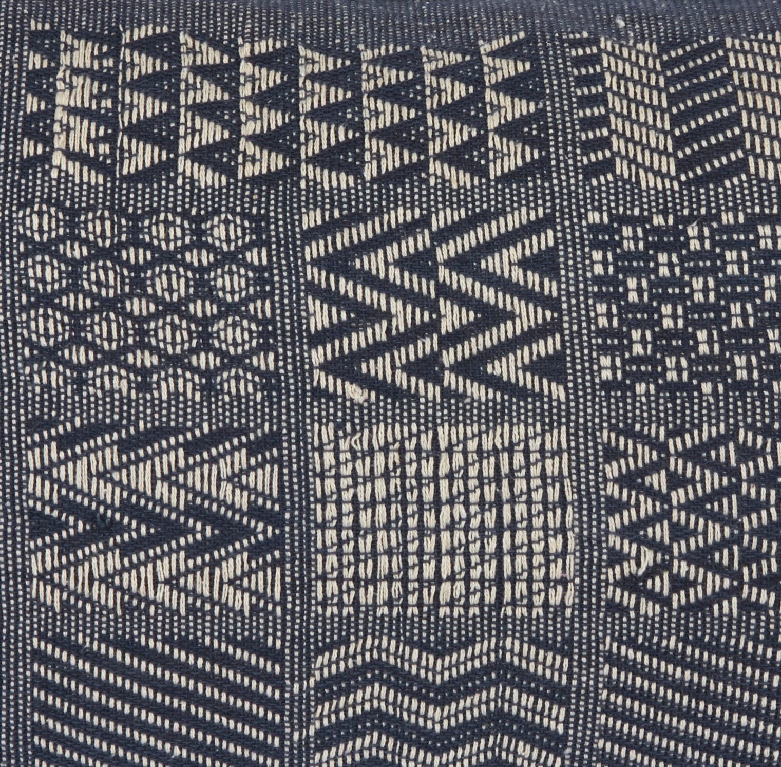 Artisan Hand Loomed Cotton Lumbar Pillow - Indigo Blocks - 16"x48" Arcadia Home - Che Cose Belle