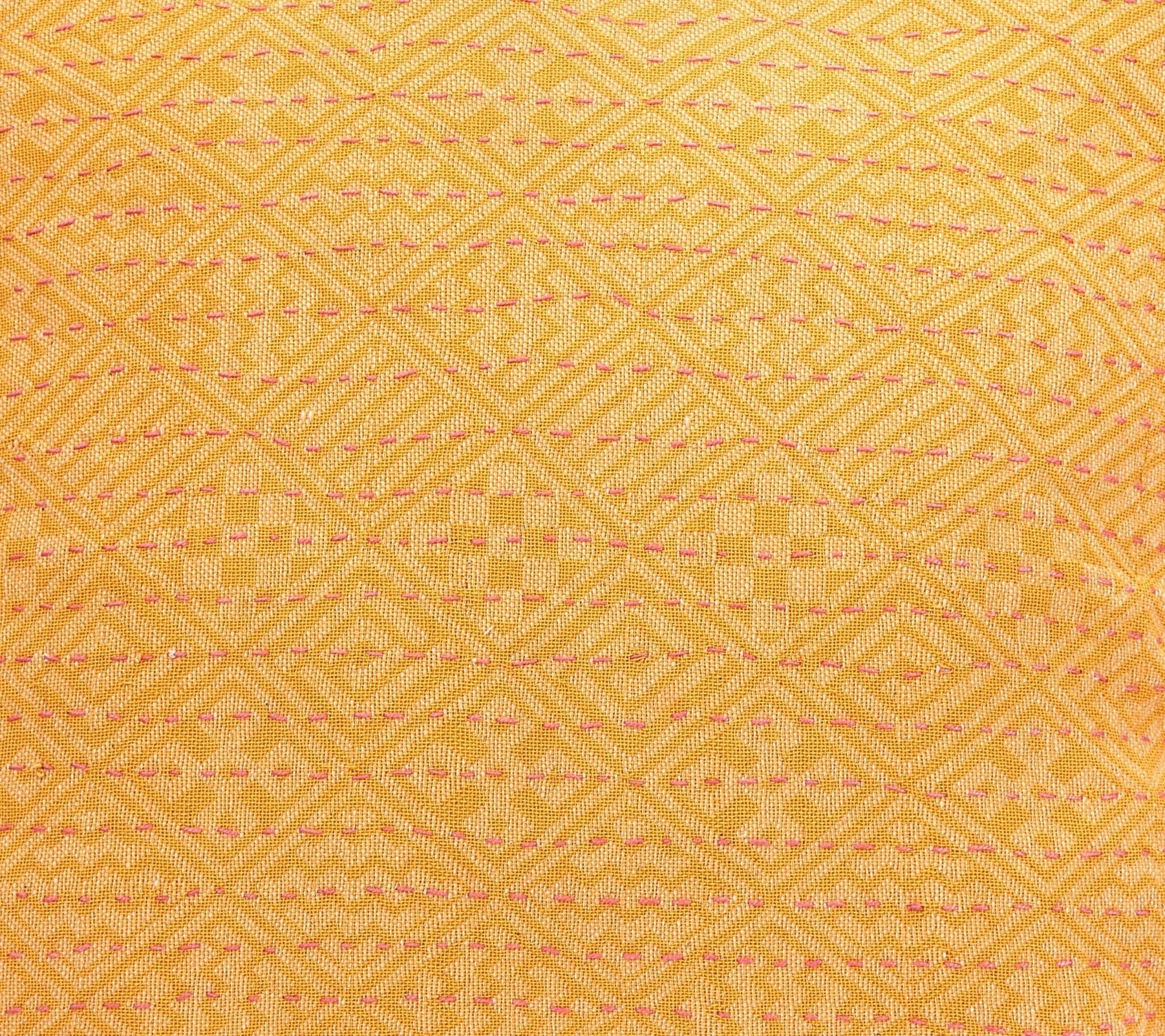 Artisan Hand Loomed Cotton Lumbar Pillow - Yellow Diamonds - 16"x48" Arcadia Home - Che Cose Belle