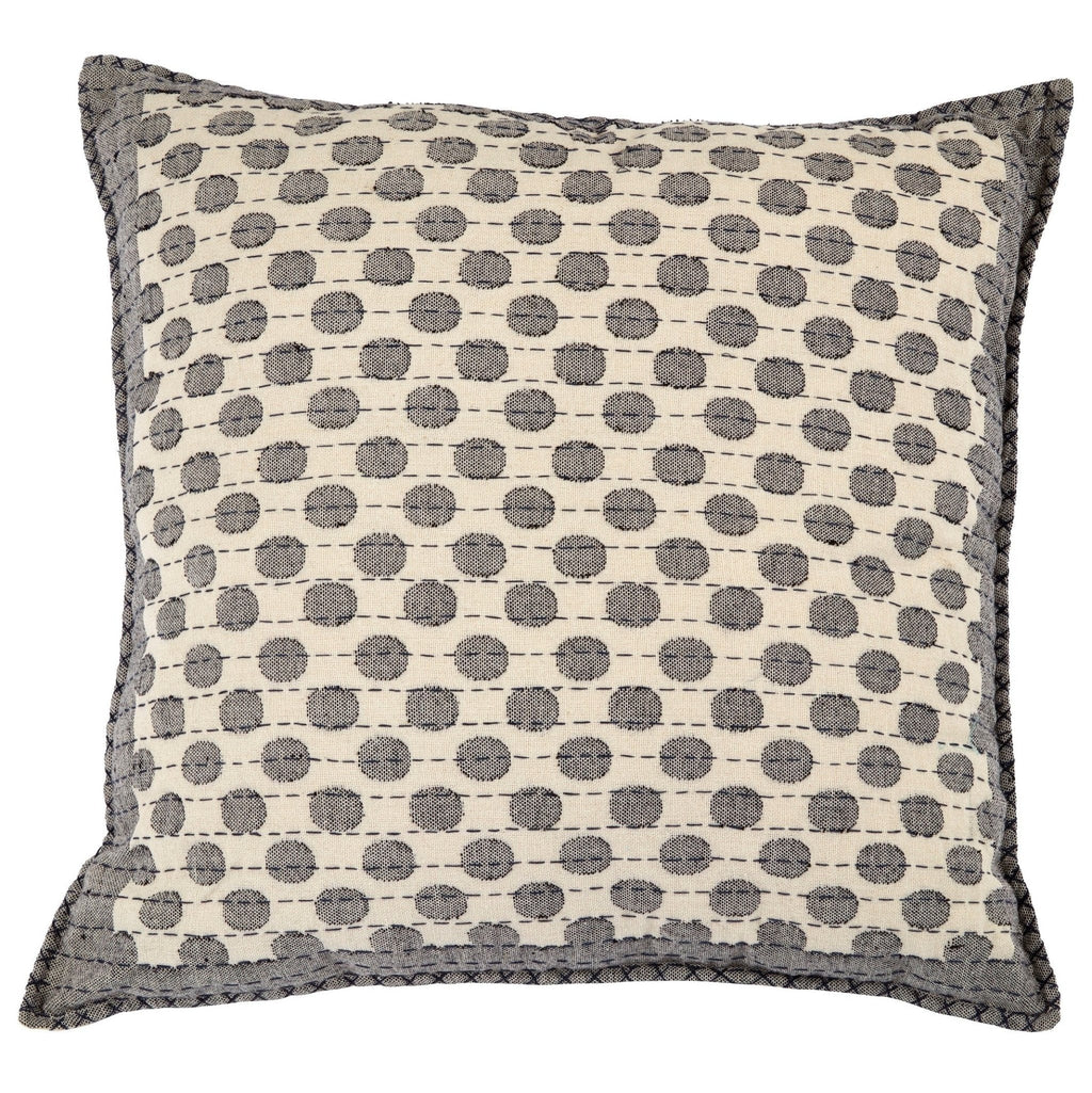 Artisan Hand Loomed Cotton Square Pillow - Dots Gray - 24" Arcadia Home - Che Cose Belle