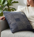 Artisan Hand Loomed Cotton Square Pillow - Indigo Blocks - 24" Arcadia Home - Che Cose Belle
