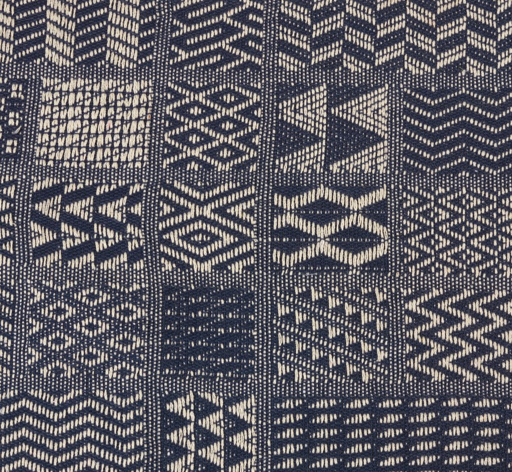 Artisan Hand Loomed Cotton Square Pillow - Indigo Blocks - 24" Arcadia Home - Che Cose Belle