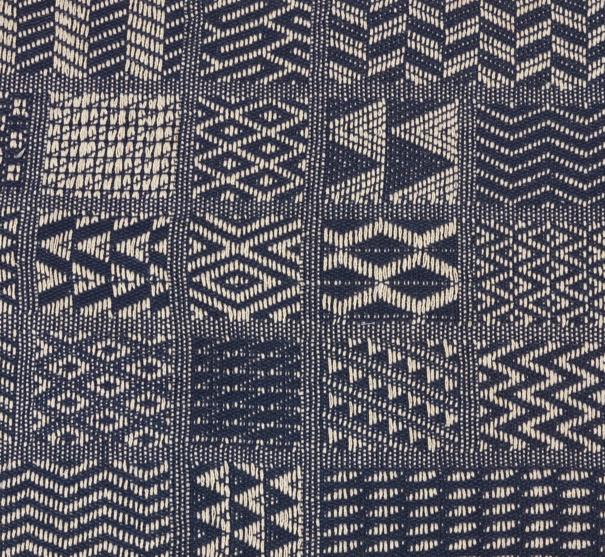 Artisan Hand Loomed Cotton Square Pillow - Indigo Blocks - 24" Arcadia Home - Che Cose Belle