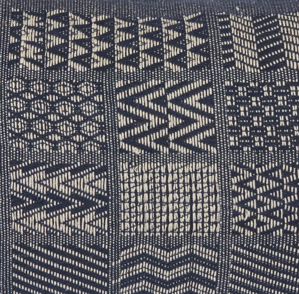 Artisan Hand Loomed Cotton Square Pillow - Indigo Blocks - 24" Arcadia Home - Che Cose Belle