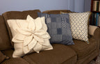 Artisan Hand Loomed Cotton Square Pillow - Indigo Blocks - 24" Arcadia Home - Che Cose Belle