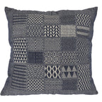 Artisan Hand Loomed Cotton Square Pillow - Indigo Blocks - 24" Arcadia Home - Che Cose Belle