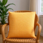 Artisan Hand Loomed Cotton Square Pillow - Yellow Diamond - 24" Arcadia Home - Che Cose Belle