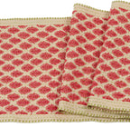 Artisan Hand Loomed Cotton Table Runner - Red Green Stitching - 18"x96" Arcadia Home - Che Cose Belle