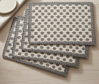Artisan Hand Loomed Placemat - Gray Dots - 14" x 19"- Set of 4 Arcadia Home - Che Cose Belle
