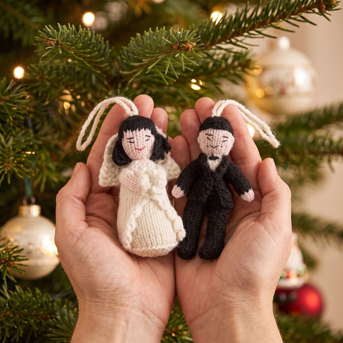 Asian Bride Hand Knit Wedding Ornament Arcadia Home