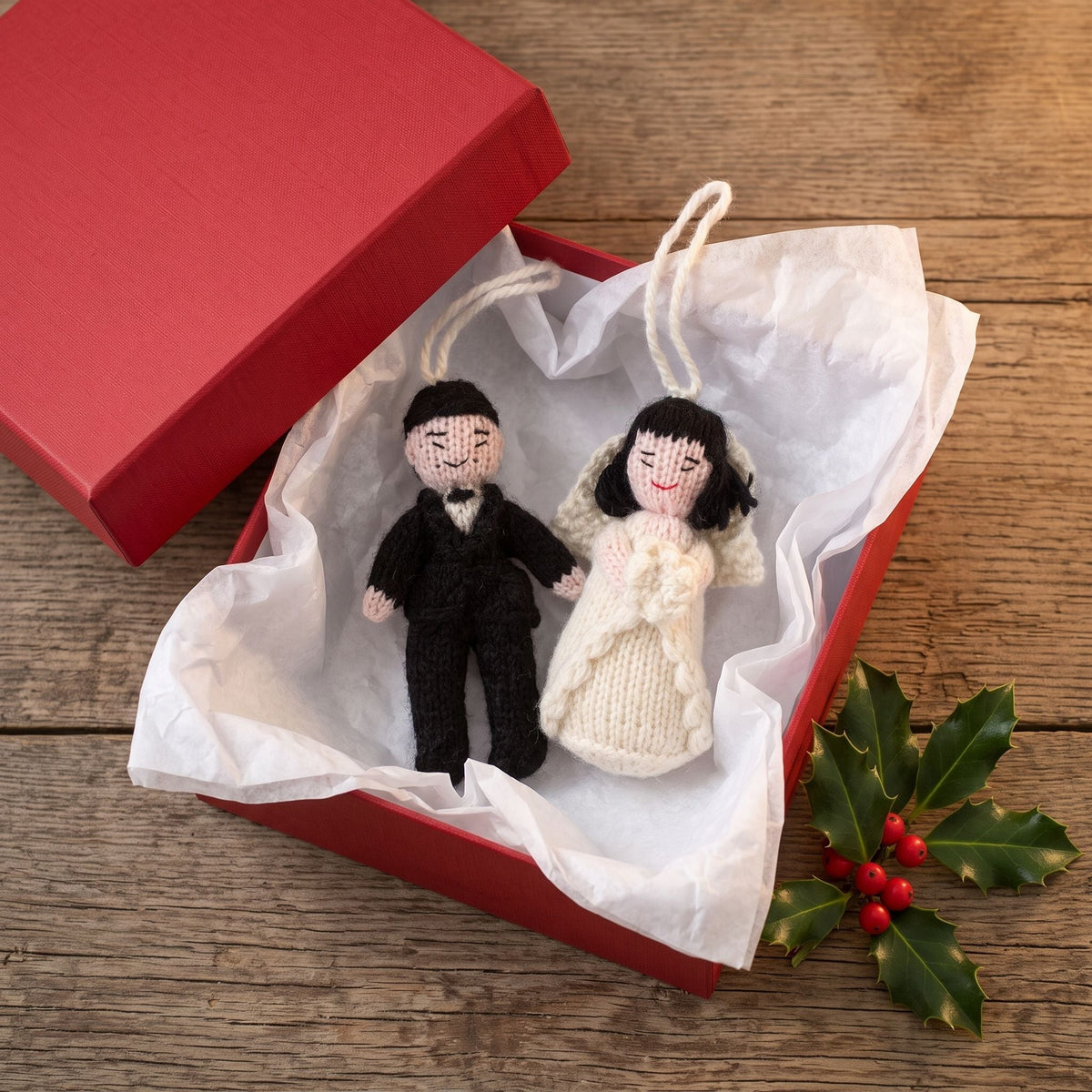 Asian Groom Hand Knit Wedding Ornament Arcadia Home