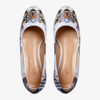 The Perugia White Leather Lower Heel Pump Women Shoe