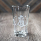 Astronaut Cat Beer Pint Glass - etched glassware - Che Cose Belle