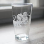 Astronaut Cat Beer Pint Glass - etched glassware - Che Cose Belle