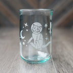 Astronaut Space Cats Rustic Recycled Glass Candle Cup - Che Cose Belle