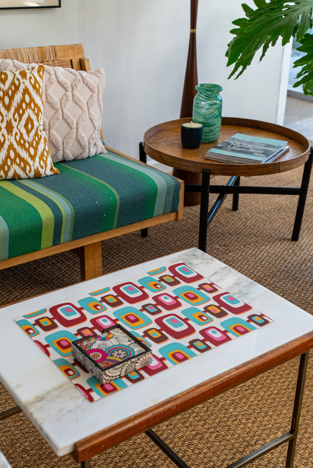Atomic double - sided Woven Rectangular Placemat - Che Cose Belle