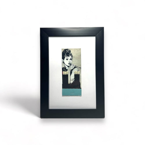 Audrey Hepburn Breakfast at Tiffany's Handmade Matchbook Print  Framed - Che Cose Belle