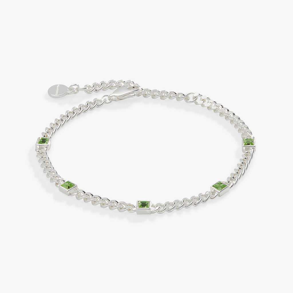 August Birthstone Peridot Curb Chain Bracelet - Che Cose Belle