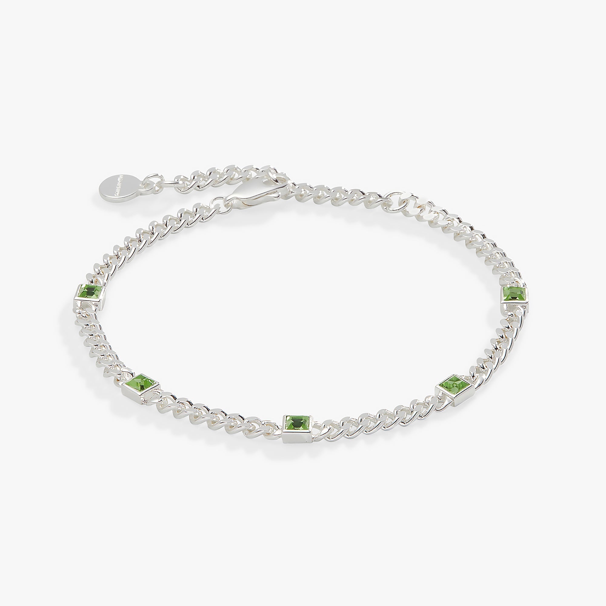August Birthstone Peridot Curb Chain Bracelet - Che Cose Belle