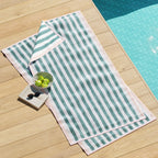 Oversized Striped Border Cabana Beach Towel - Santa Cruz