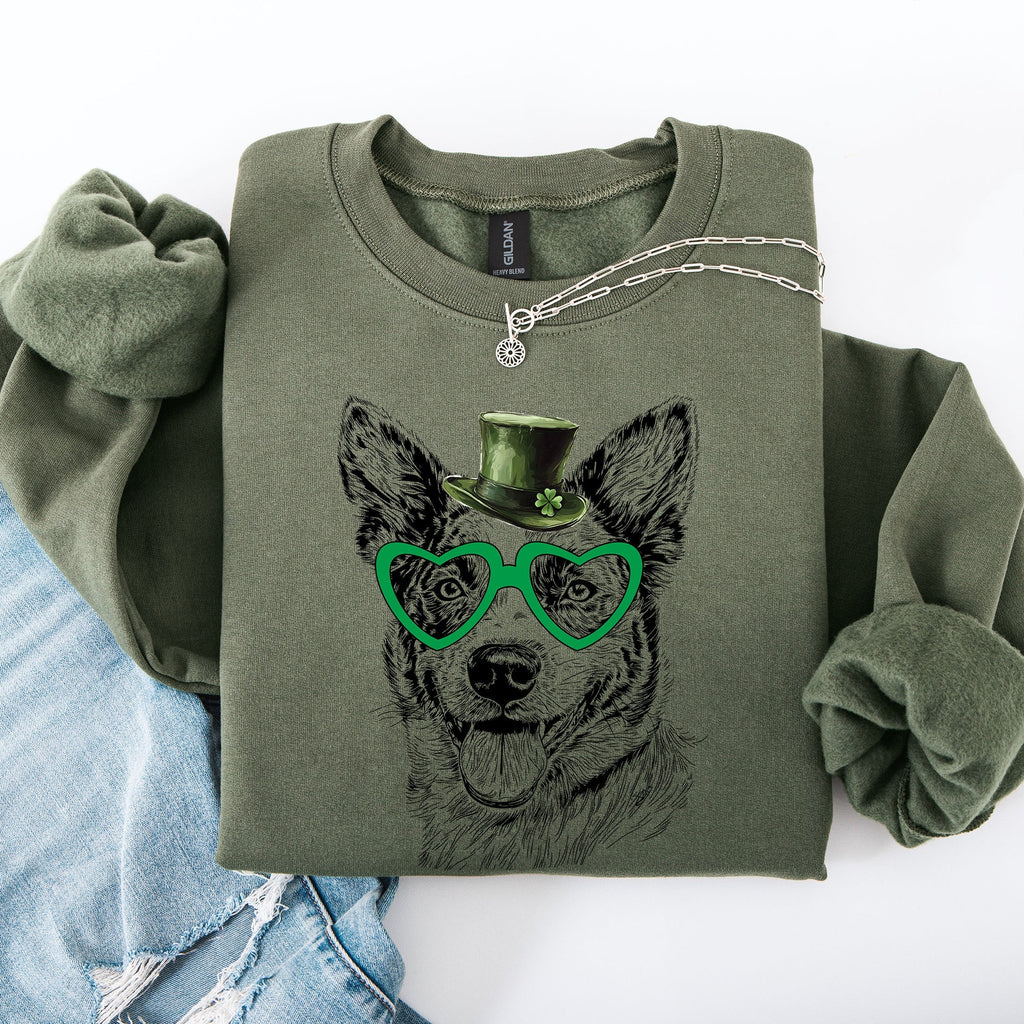 Australian Cattle, Blue Heeler, Adorable Dog, St Patrick's Day, Lucky, Irish Sweatshirt - Che Cose Belle