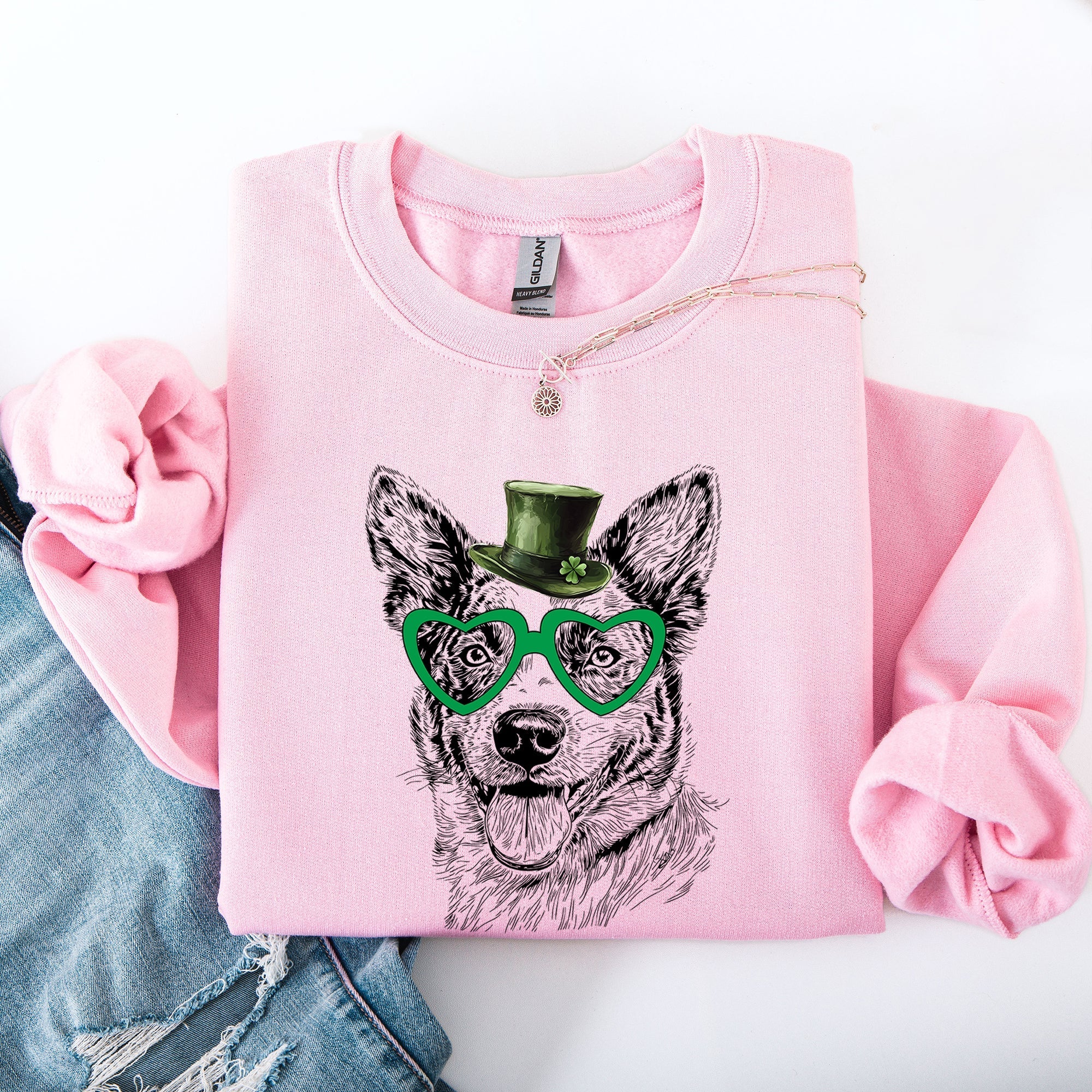 Australian Cattle, Blue Heeler, Adorable Dog, St Patrick's Day, Lucky, Irish Sweatshirt - Che Cose Belle