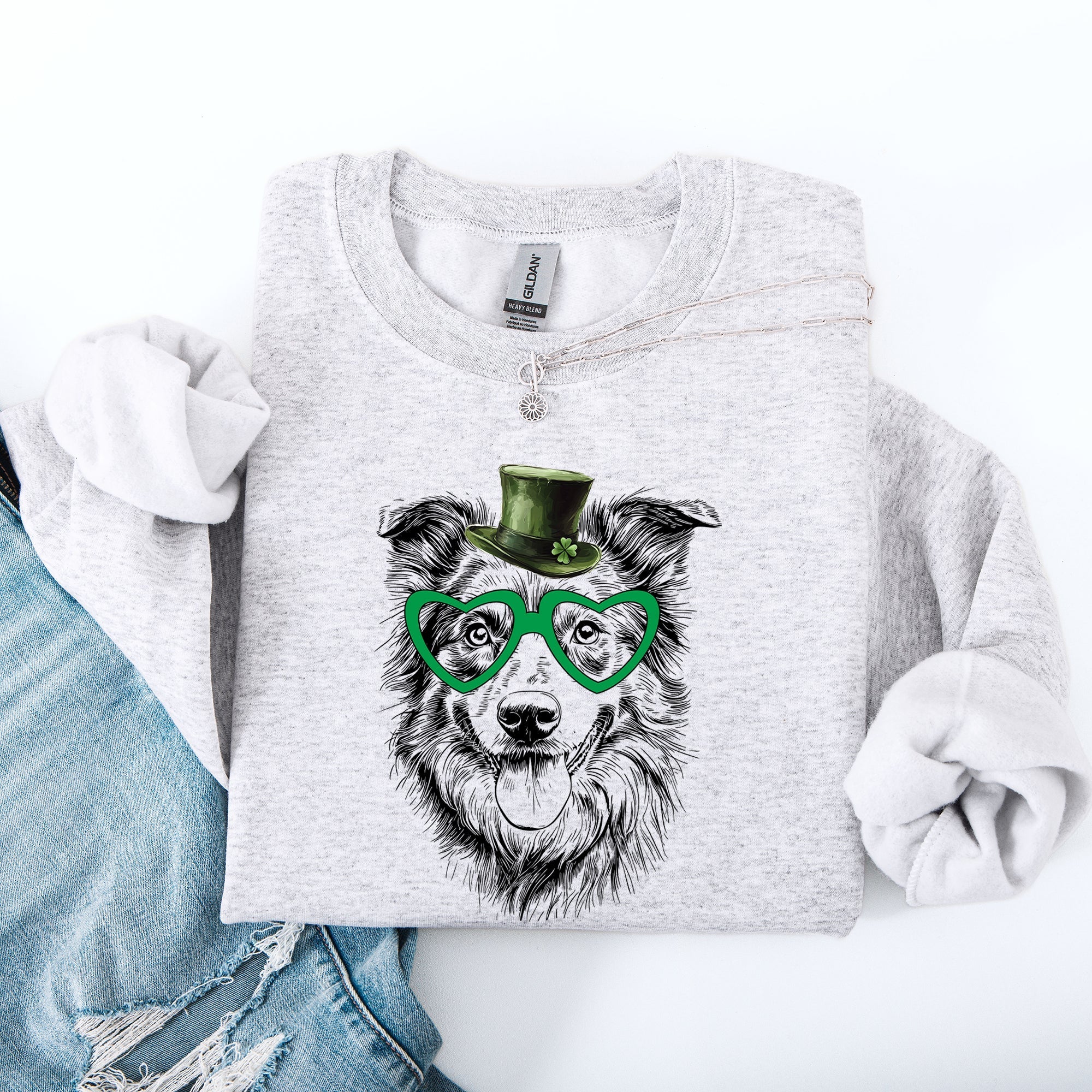 Australian Shepherd, Adorable Dog, St Patrick's Day, Lucky, Irish Sweatshirt - Che Cose Belle