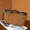 Autumn And Winter New Matte Cowhide Tote Bag, Simple And Versatile, Large Capacity Handbag, Commuting Crossbody Real Leather Women's Bag - Che Cose Belle