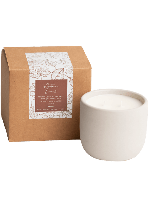 Autumn Leaves Cement Candle - Che Cose Belle