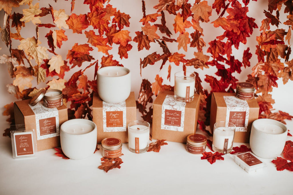 Autumn Leaves Cement Candle - Che Cose Belle