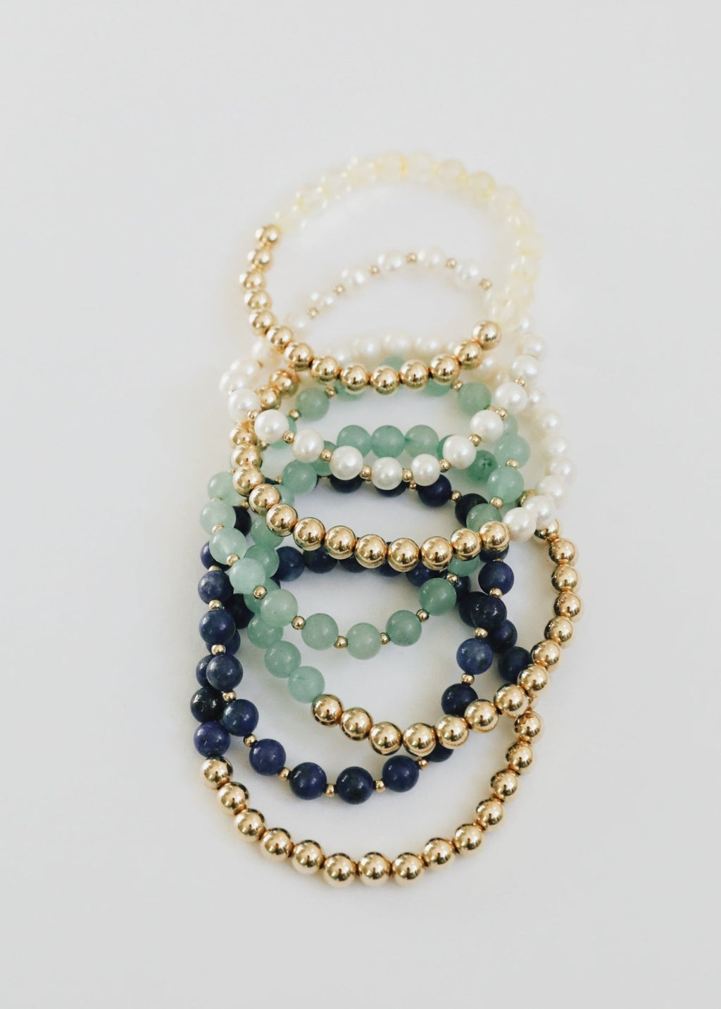 Aventurine Gemstone + 14K Gold Filled || Beaded Stretch Bracelets - Che Cose Belle