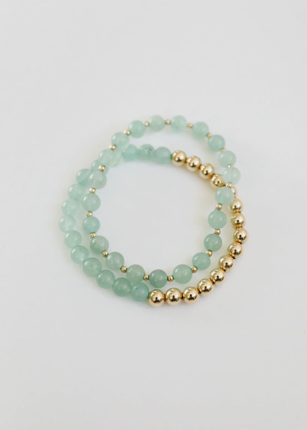Aventurine Gemstone + 14K Gold Filled || Beaded Stretch Bracelets - Che Cose Belle