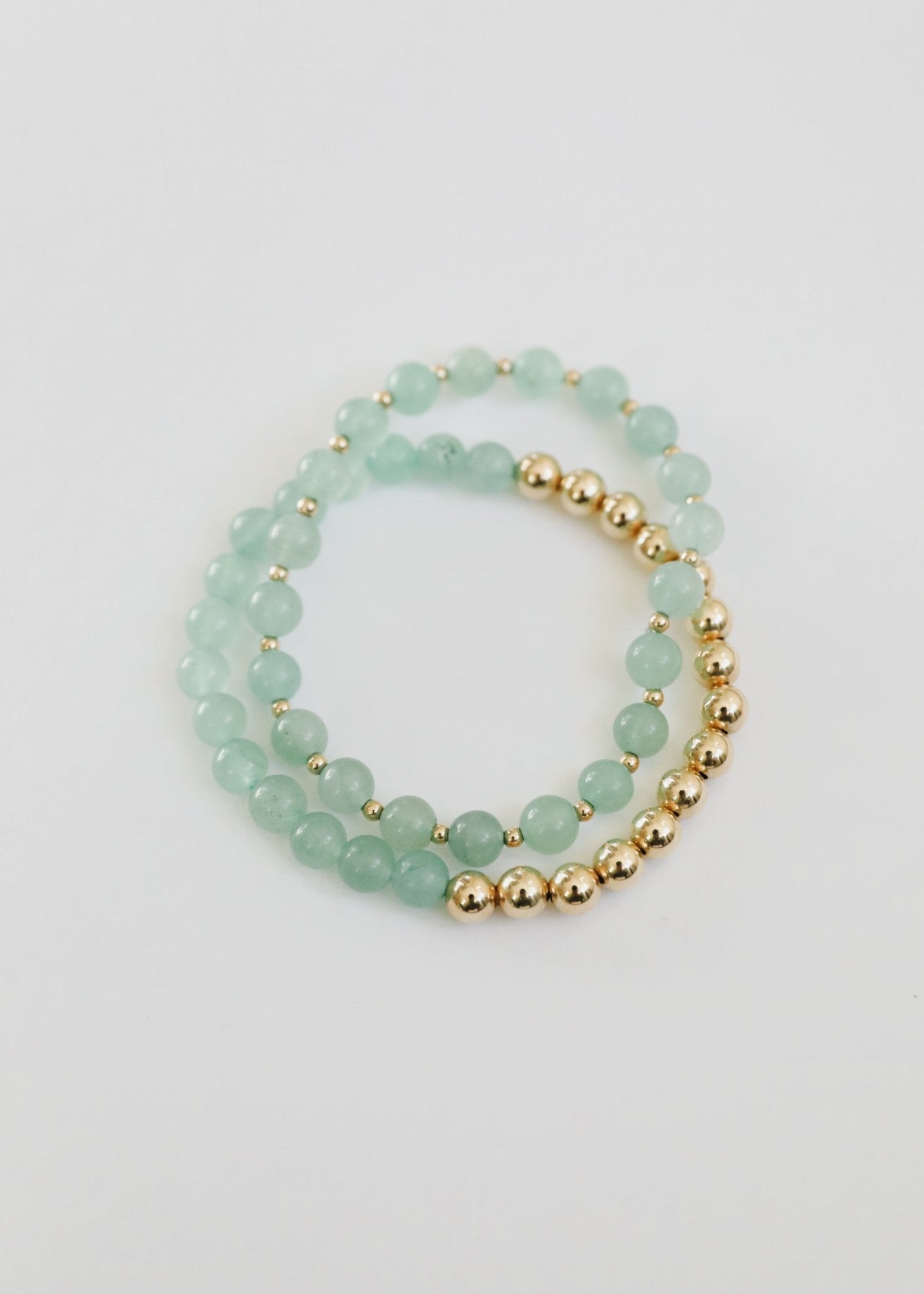 Aventurine Gemstone + 14K Gold Filled || Beaded Stretch Bracelets - Che Cose Belle