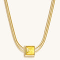 Awaken & Shine - Citrine Evil Eye November Birthstone Necklace - Che Cose Belle