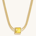Awaken & Shine - Citrine Evil Eye November Birthstone Necklace - Che Cose Belle