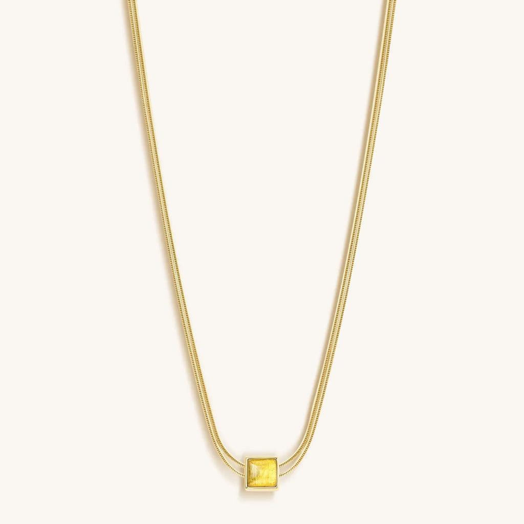 Awaken & Shine - Citrine Evil Eye November Birthstone Necklace - Che Cose Belle