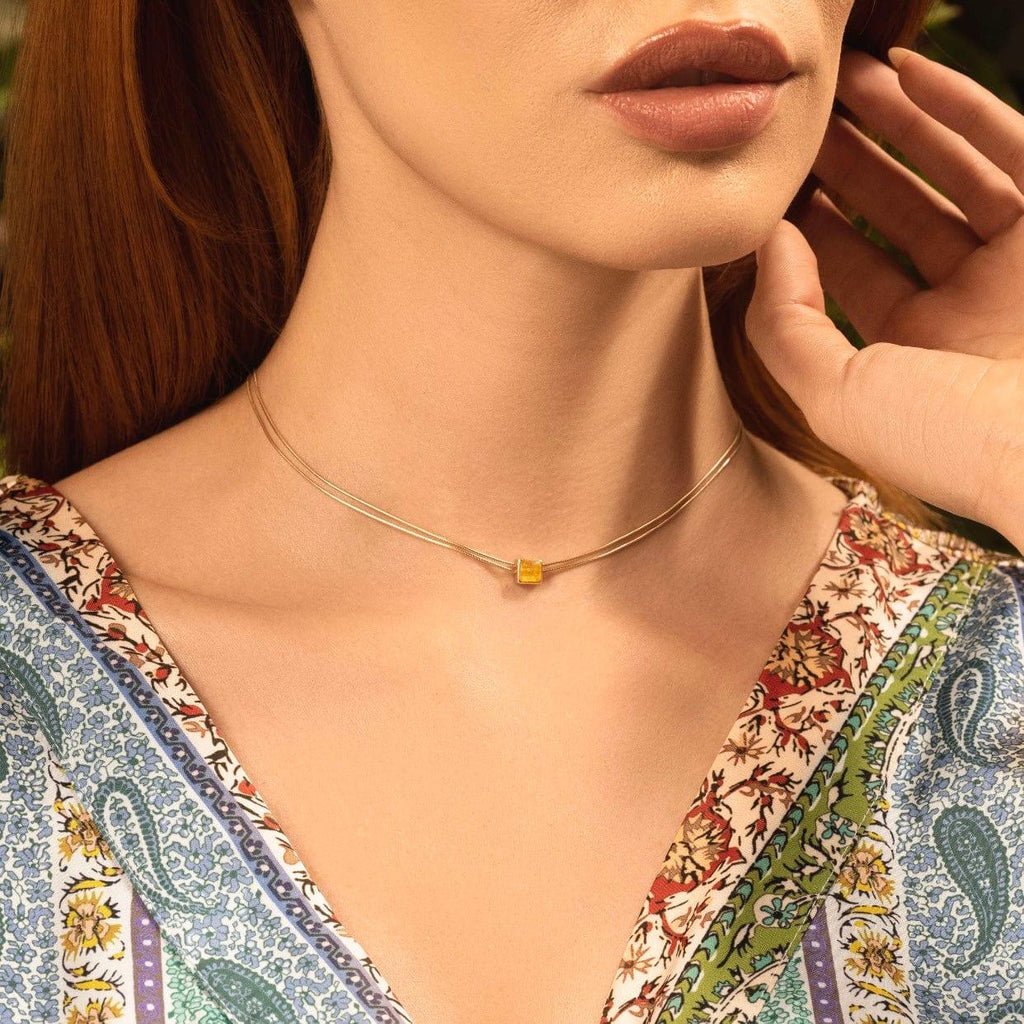 Awaken & Shine - Citrine Evil Eye November Birthstone Necklace - Che Cose Belle