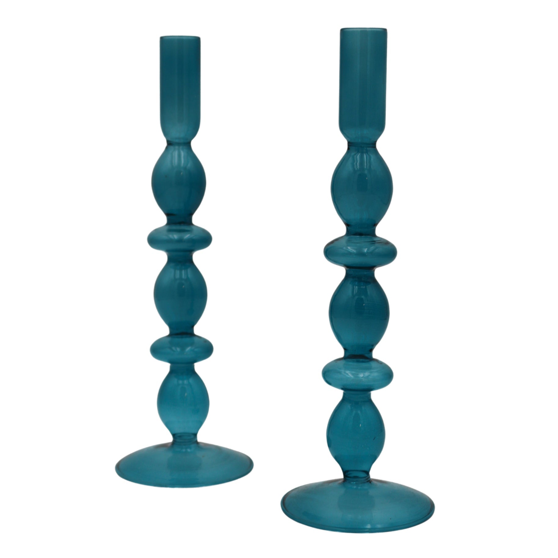 Azure Blue Candle Holder - Pair - Che Cose Belle