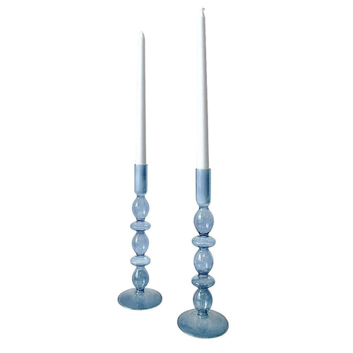 Azure Blue Candle Holder - Pair - Che Cose Belle