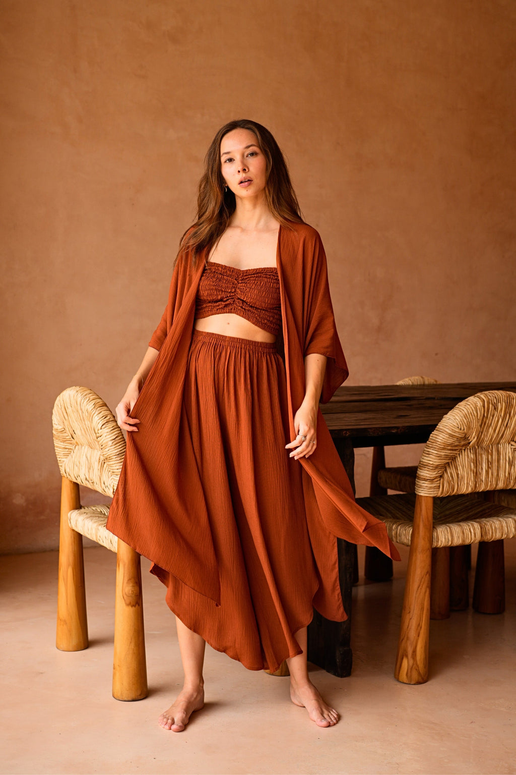 Kaia Flowy Kimono Wrap Duster