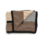 Plush Muhu Brown Gray Hand Knitted Alpaca Blanket Shawl