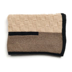 Plush Muhu Brown Gray Hand Knitted Alpaca Blanket Shawl