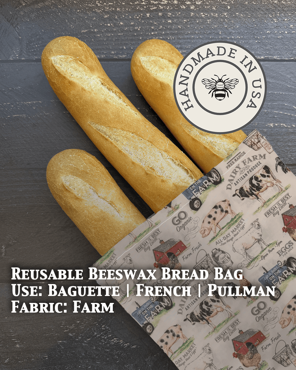 Baguette | Beeswaxed Bag - Che Cose Belle