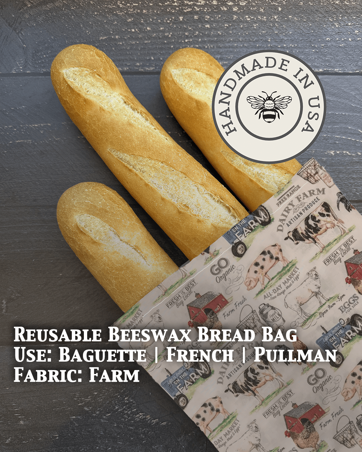 Baguette | Beeswaxed Bag - Che Cose Belle