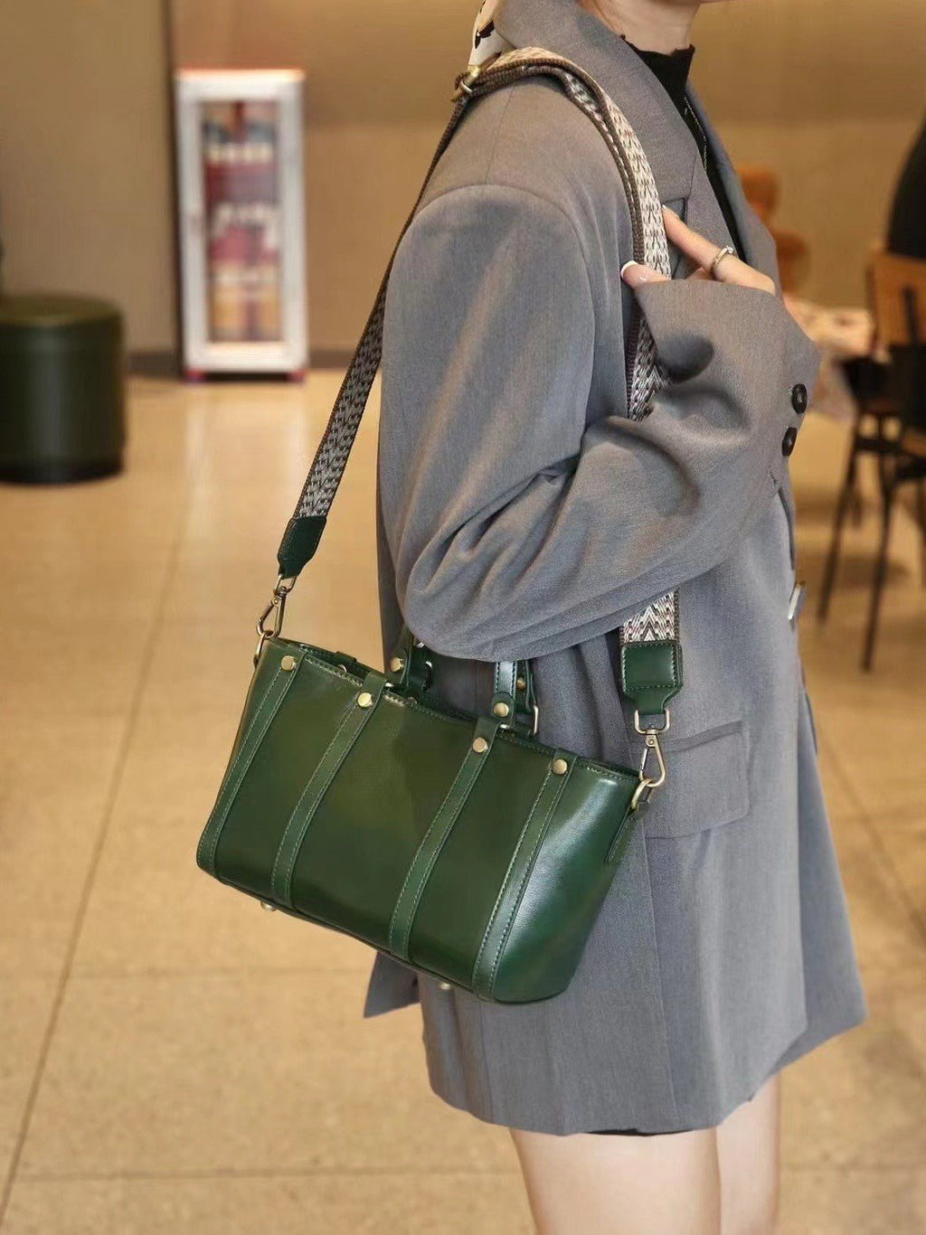 Baidie Leather Women's Bags Cross-Border Customizable New Handbag First Layer Cowhide Large Capacity Shoulder Messenger Tote Bag - Che Cose Belle