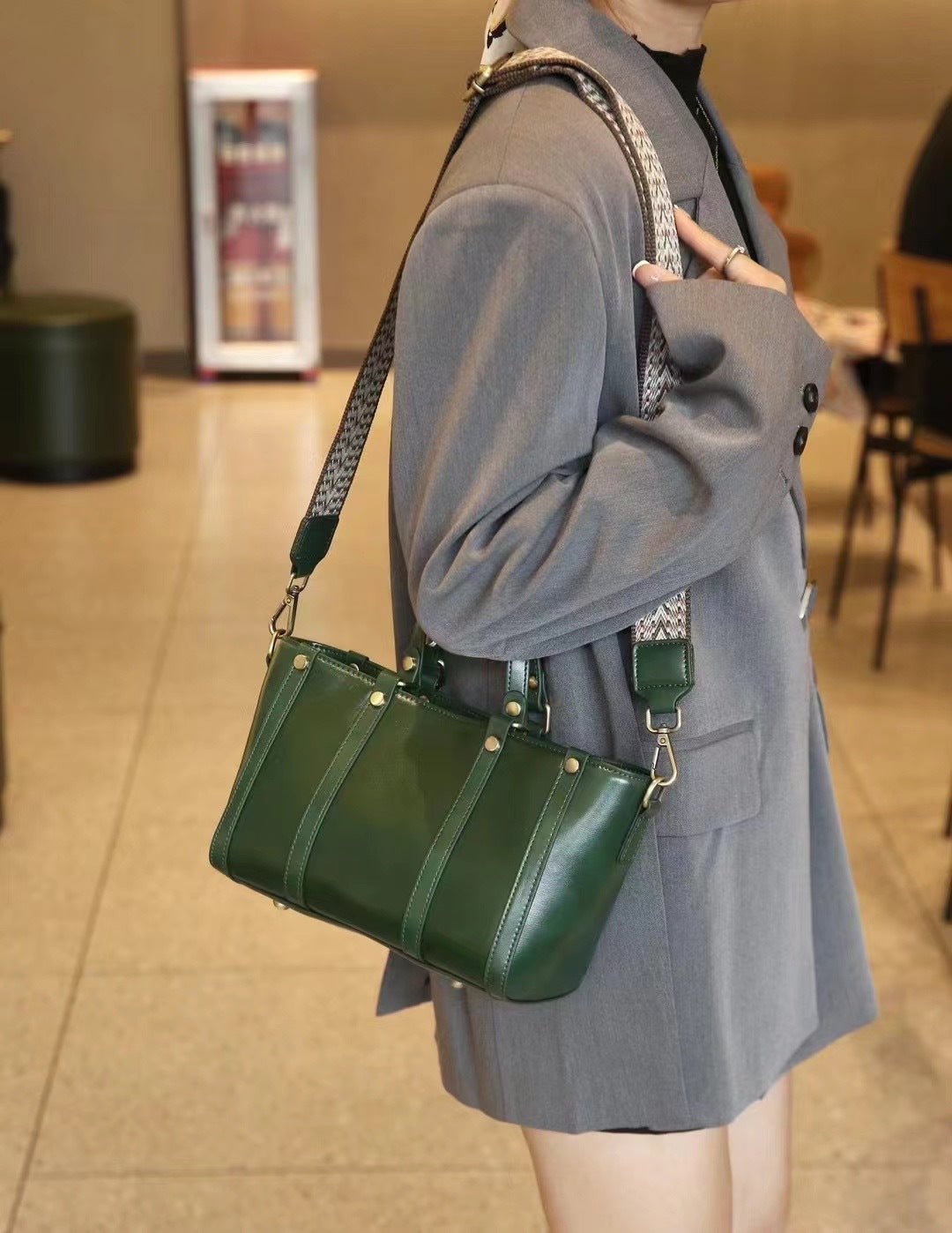 Baidie Leather Women's Bags Cross-Border Customizable New Handbag First Layer Cowhide Large Capacity Shoulder Messenger Tote Bag - Che Cose Belle