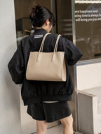 Baidii Leather Women's Bag 2025 New Commuter Tote High-End Large Capacity Cowhide Shoulder Handbag - Che Cose Belle